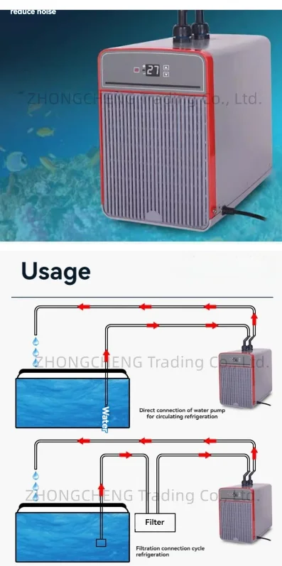 Upgrade Water Cooler Aquarium Fish Tank Electronic Refrigeration Automatic Thermostat Household Seawater Cooling Compressor Cold