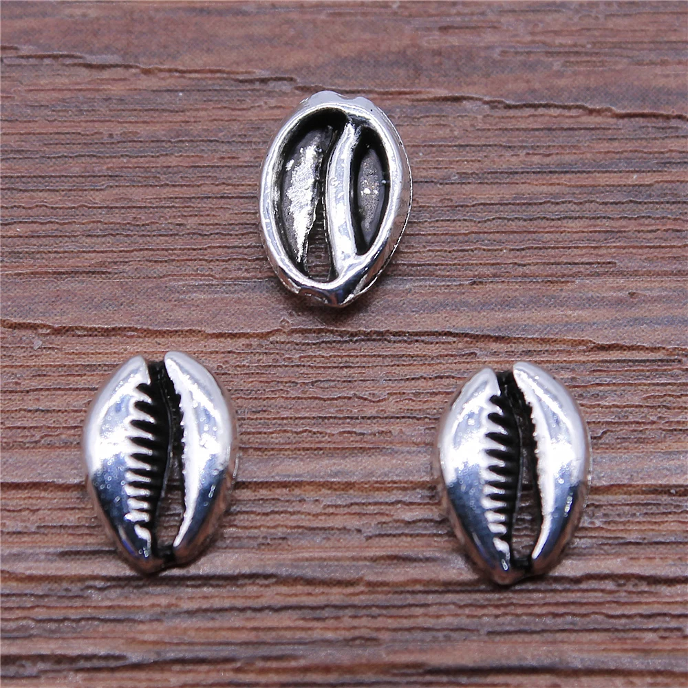 Wholesale 400pcs/bag Charms Wholesale Shell DIY Jewelry Findings Antique Silver Color 7x10mm Shell Charms Wholesale