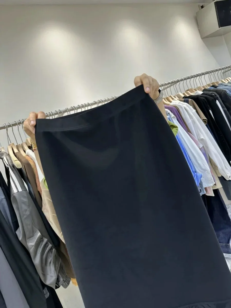 

Женская юбка средней длины с кружевной вставкой и разрезом по бокам и высокой талией, весенняя одежда для поездок на работу, цвет, другой материал 00%