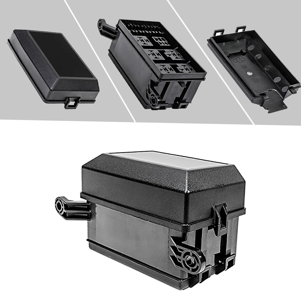 12-Slot Relay Box 6 Relays 6 ATC/ATO Standard Fuses Holder Block with 41pcs Metallic Pins Universal for Automotive and Marine