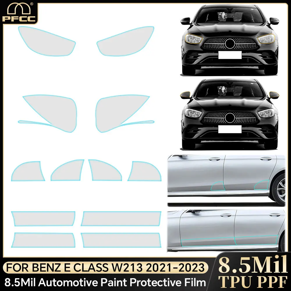 

Pre-cut Car Headlight Protective Film TPU Clear For Mercedes Benz E CLASS W21 2021-2023 Rearview Transparent Scratch Resistant