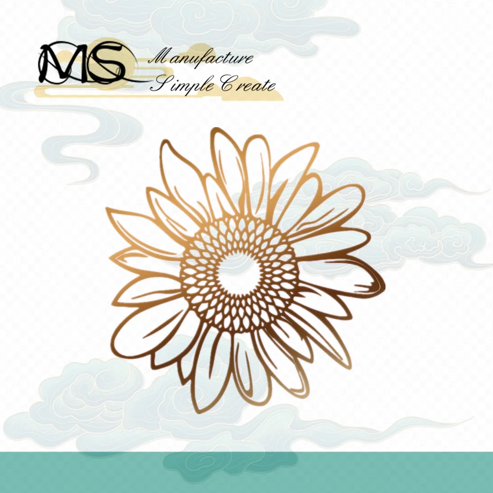 Summer Sunflower Hot Foil Plate Lightning Birthday Lucky Christmas Frames Card Craft Metal Cutting Die Scrapbooking No Embossing