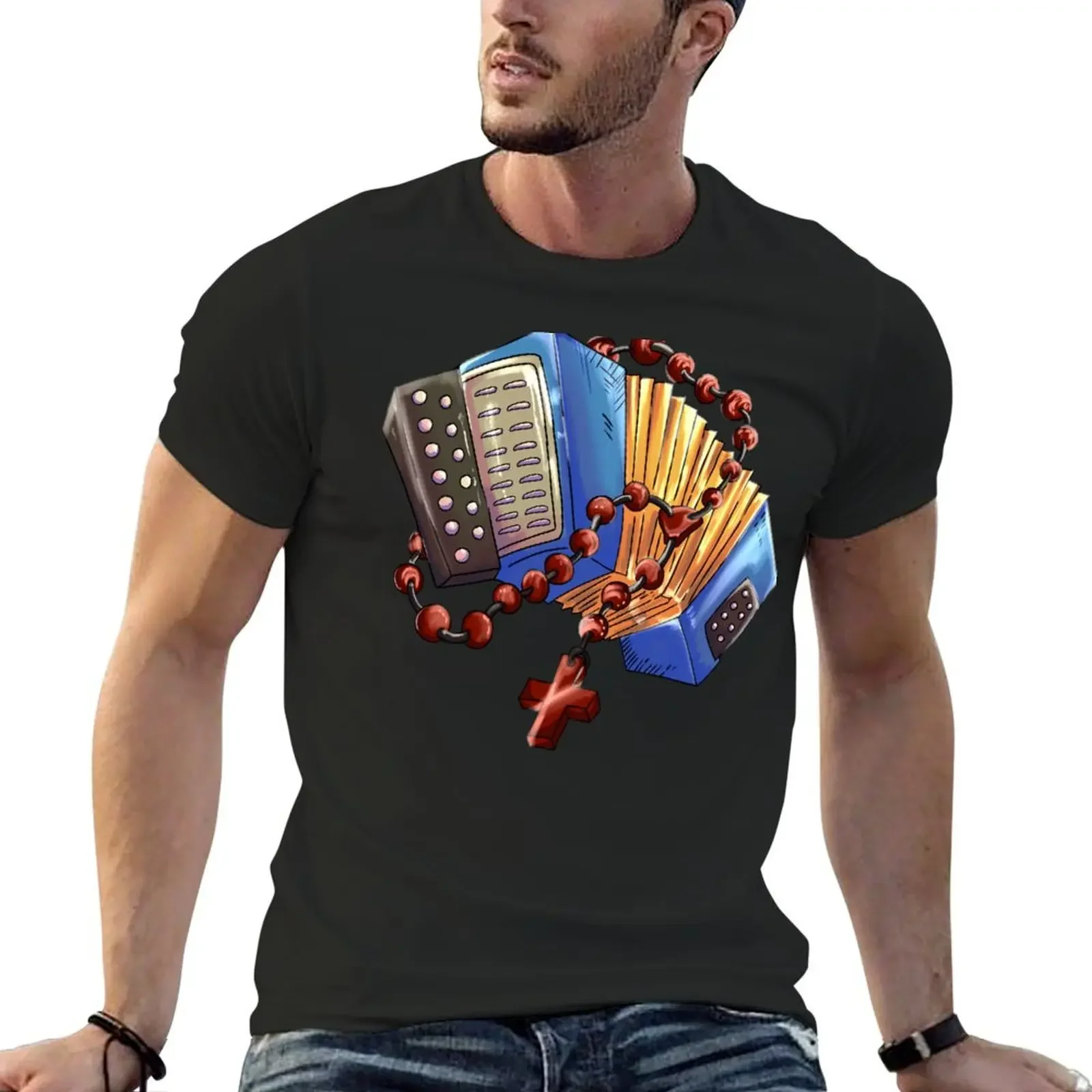 Rosary Acordeon T-Shirt quick drying customs design your own vintage anime shirt kawaii clothes men workout shirt