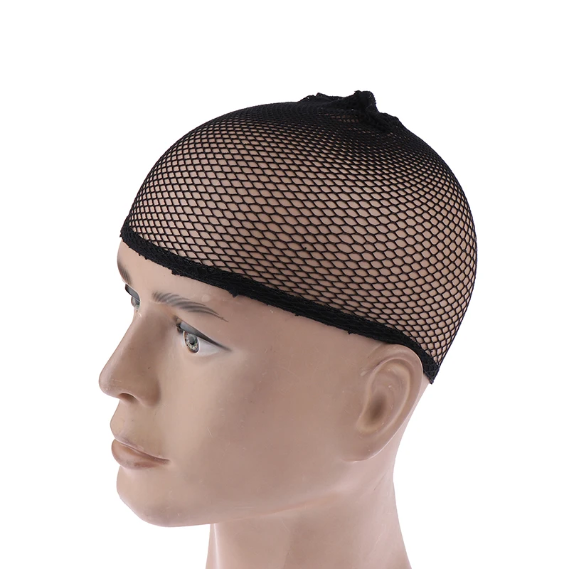 Berretto a cupola in rete nera Berretto in tessuto per capelli in spandex elasticizzato senza colla traspirante per realizzare parrucche