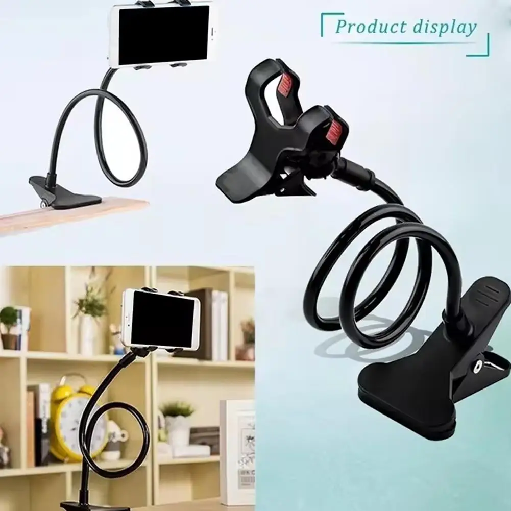 Schwanenhals-Handyhalter für Bett, Schreibtisch, verstellbar, 360° verstellbar °   Universeller Handy-Halterungsständer aus Magnesiumlegierung, freihändig für den Tisch
