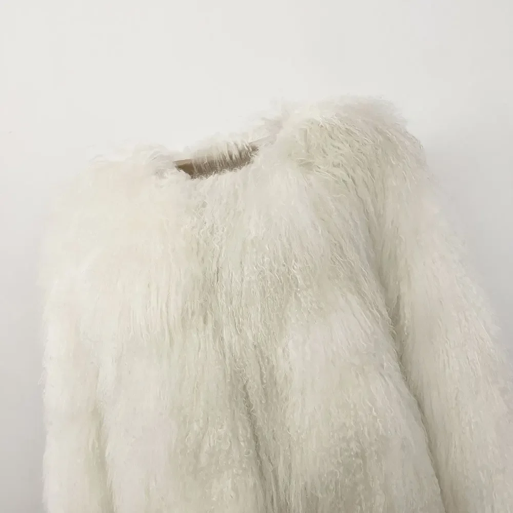 OFTBUY Natural Mongolia Sheep Fur Coat Thick Warm Short Real FurJacket Outerwear Female New Fashion Autumn Winter Clothes Women