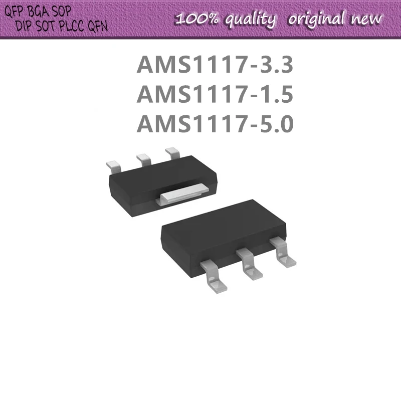 100Pcs/Lot AMS1117-3.3 AMS1117-1.5 AMS1117-5.0 AMS1117 SOT-223