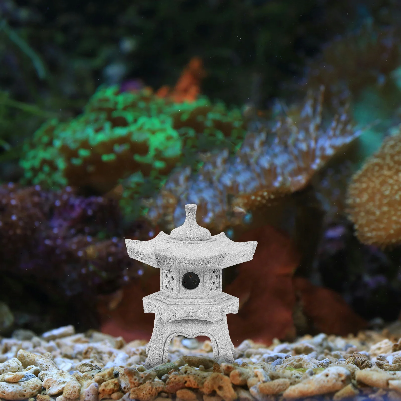 1 قطعة تمثال فانوس حجري صغير لحديقة زن مايكرو معبد زخرفة في الهواء الطلق ديكور داخلي حوض السمك تررم المناظر الطبيعية الديكور