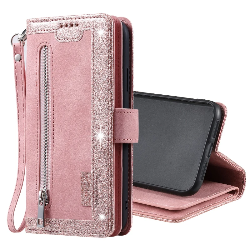 حافظة محفظة بسحاب لهاتف آيفون 17 اير 16 برو ماكس 15 برو ماكس 14 بلس 12 13 حافظة جلدية بمسند غطاء هاتف بطاقات نقدية جيب #4