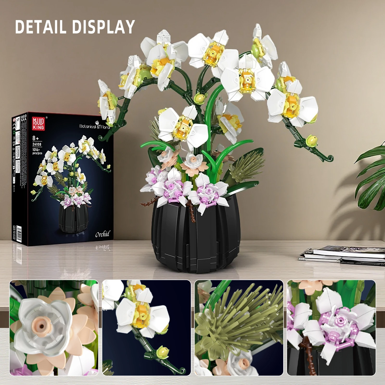 

Mould King 24108 Potted Orchid Building Blocks Flower Plants Series Home Decor 1014pcs Assebly Toy Kids Girls Romantic Gifts
