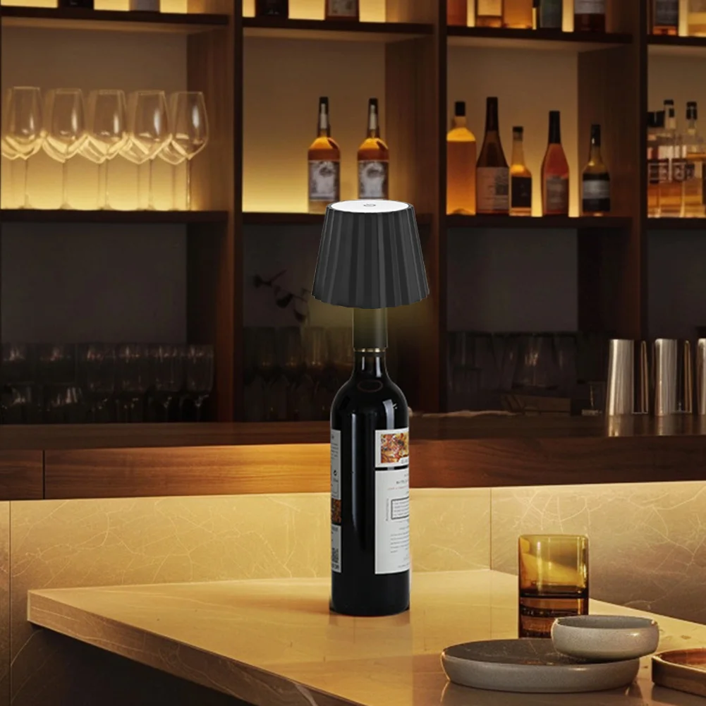 Bottiglia di vino LED con 3 modalità lampada da tavolo Touch dimmerabile con luce RGB lampada da bottiglia Wireless ricaricabile per scrivania per bottiglie di vino da Bar