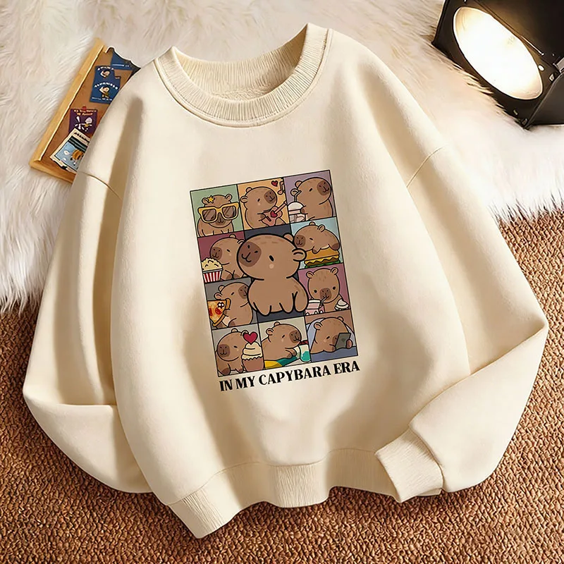 Pullover mit Capybara-Grafik Kinder Cartoon-Tier Kapuzenpullover für Jungen und Mädchen Herbst Frühling Lässige Hoodies