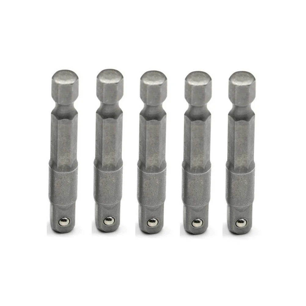 

Переходник с шестигранным хвостовиком 1/4 на квадратный привод 1/4, 50 мм, 5 шт. в упаковке, для подключения торцевых головок к патронам дрелей и шуруповертов, надежная фиксация