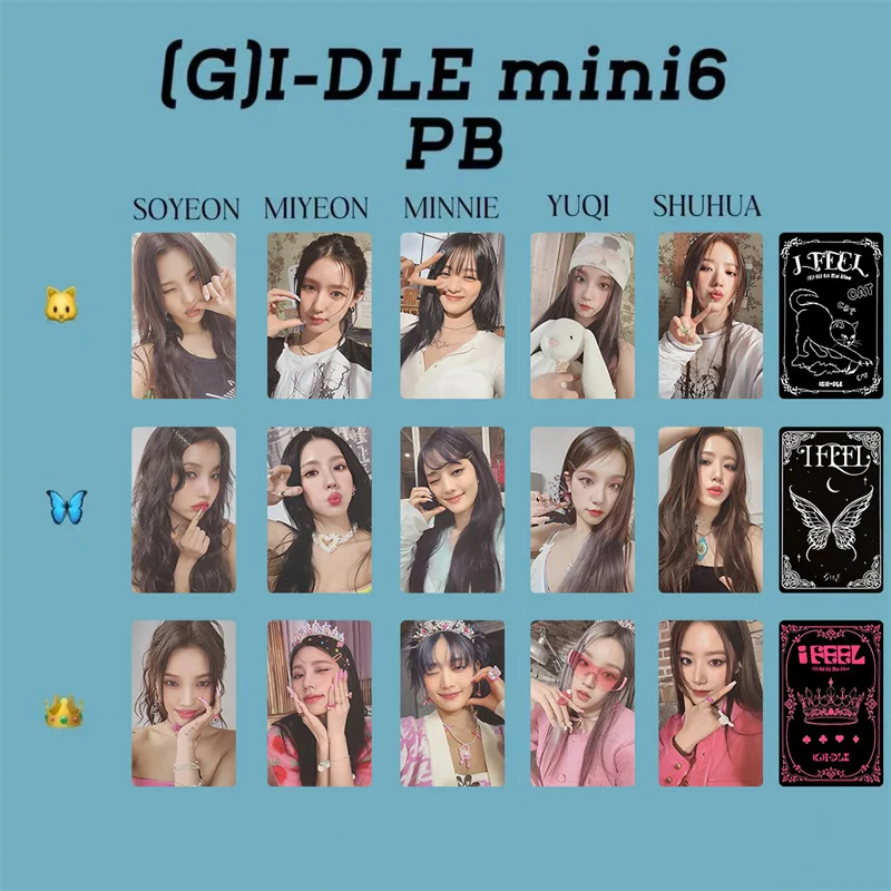 5pcs/set(G)I-DLE Albummini6 I feel PB Lomo SHUHUA Card Makestar Lucky Draw Event Photo Card  Girl Gift Printable Picture KPOP