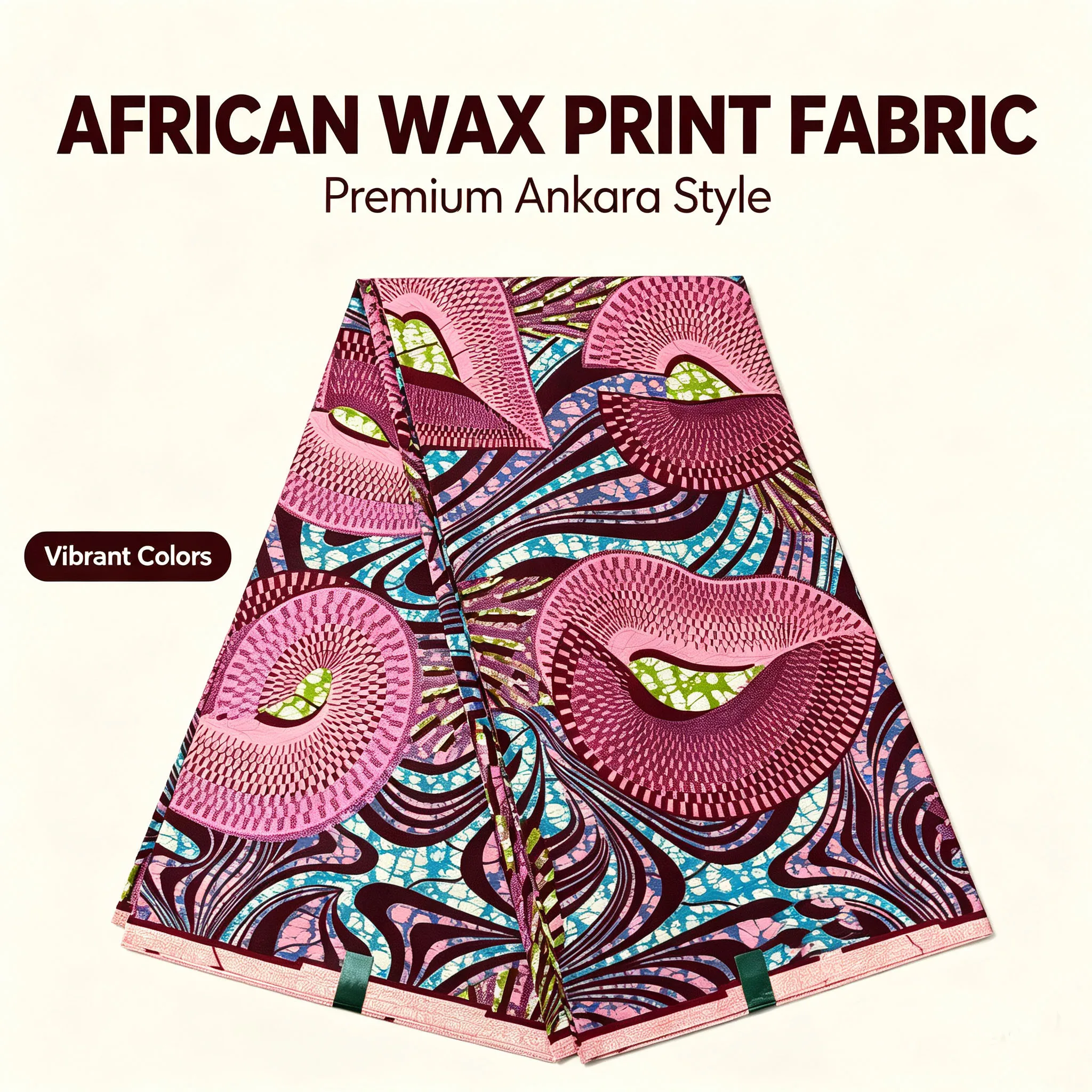 Grand Gold Wax Print Fabric 6 Yards African Ankara Real Wax Cloth Pink Blue Pattern For Women Dress Sewing Pagne Africain