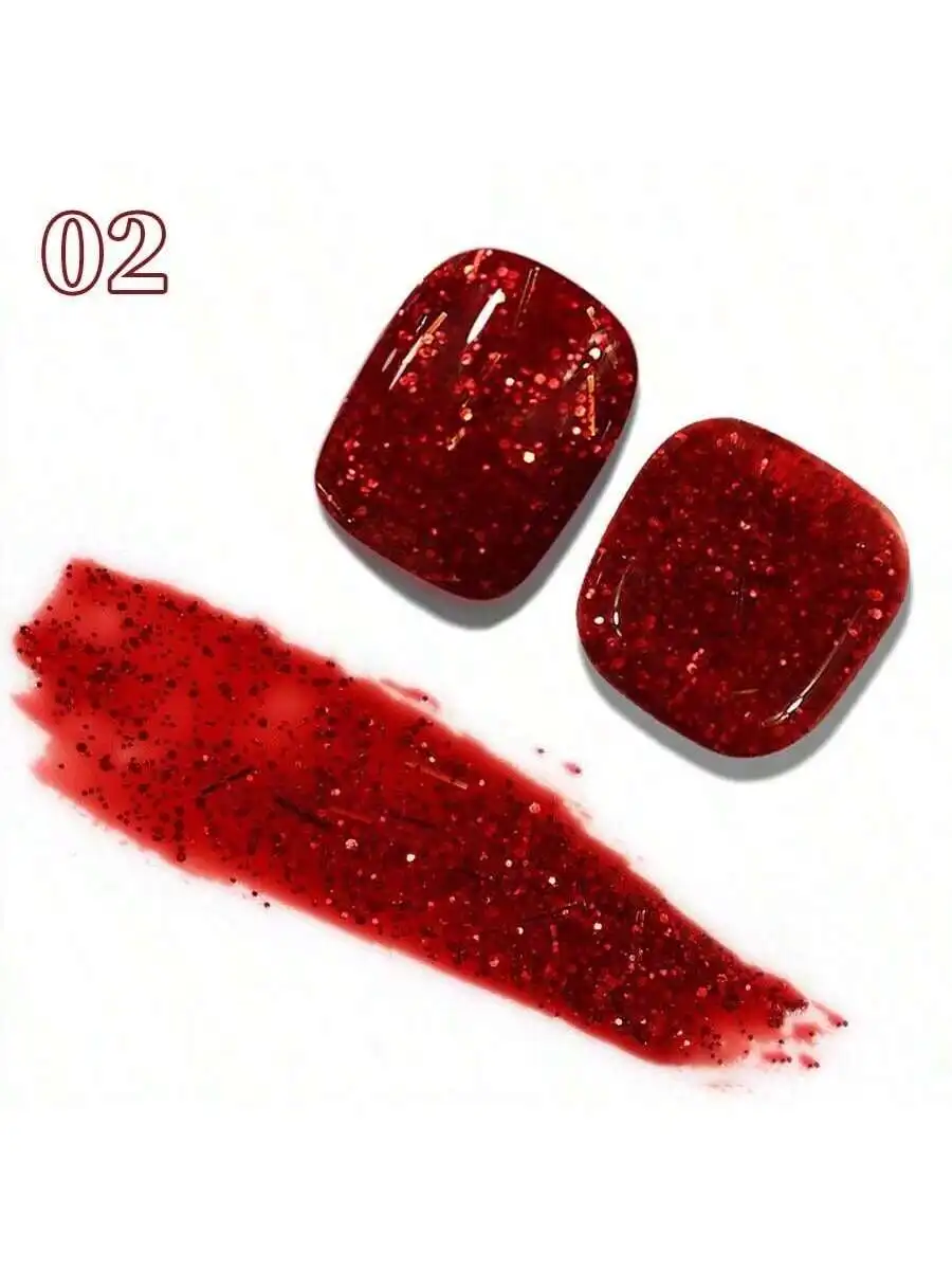 6Colors 15ML New Year Red Glitter Gel Nail Polish Semi Permanent Soak Off UV LED Gel Varnish Nail Art Manicure