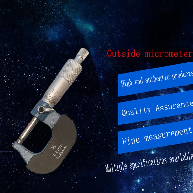 1Pcs Genuine Mechanical Outer Diameter Micrometer Micrometer 0-25MM Industrial Grade Micrometer 0.01 Precision