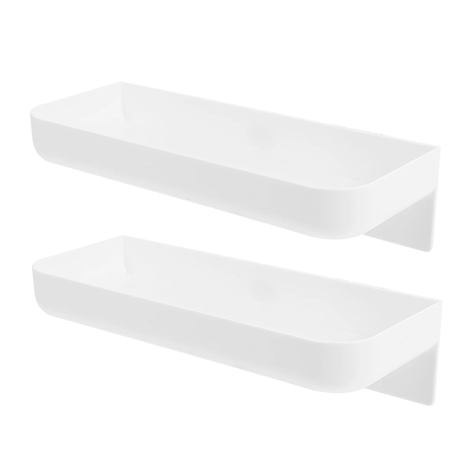 

2 Sets Floating Shelf Wall Storage Rack Ornament Holder Display Stand Toilet Soap Bar for Shower White Pp