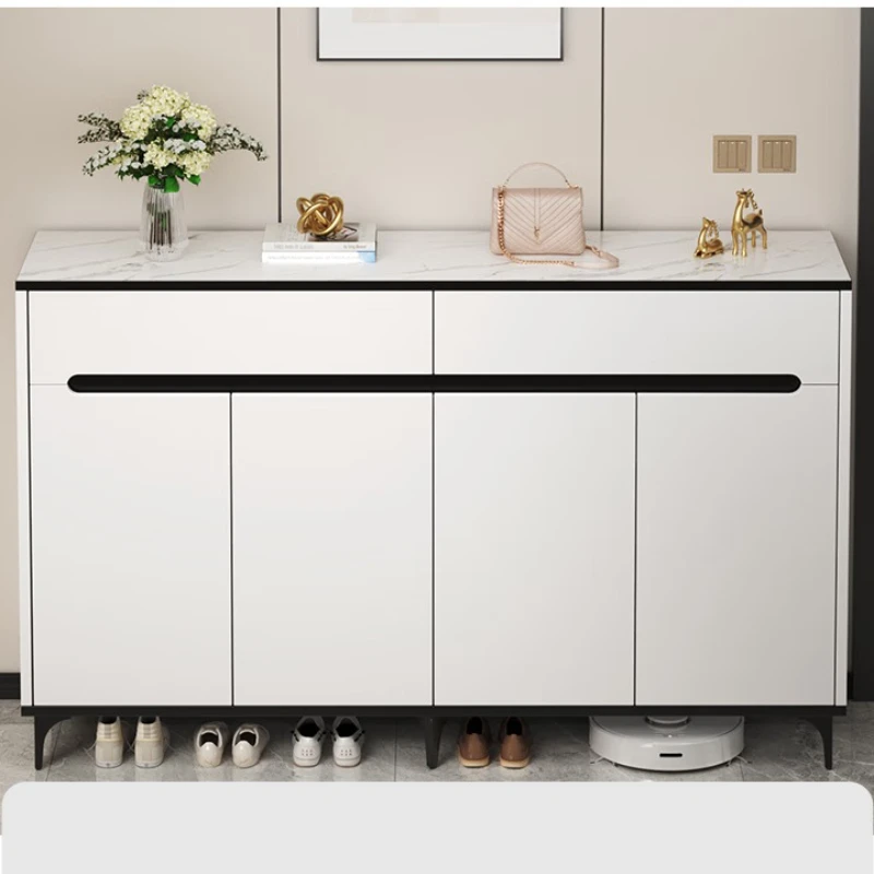 تصميم خزانة خذاء فاخرة تخزين رخيصة جميلة طويل القامة تخزين خزانة خذاء خشب معدني أثاث Armario Zapatero للمنزل #5