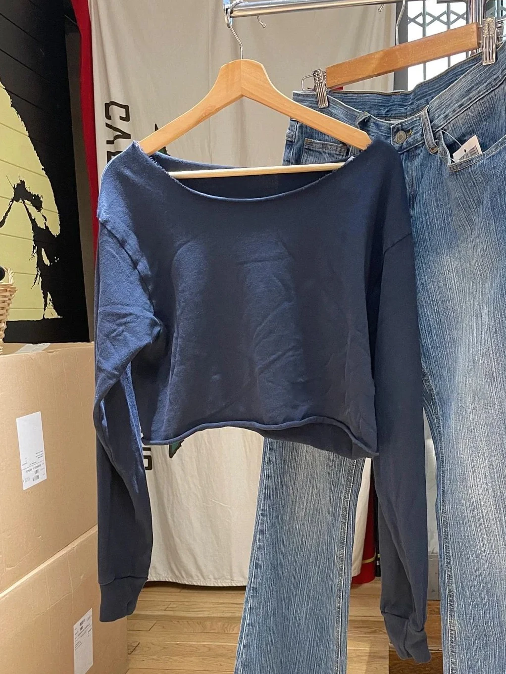 Raw Trim Loose Long Sleeve Cropped T-Shirt Women Autumn Scoop Neck Cotton Tee American Vintage Streetwear Oversized Crop Top Y2k
