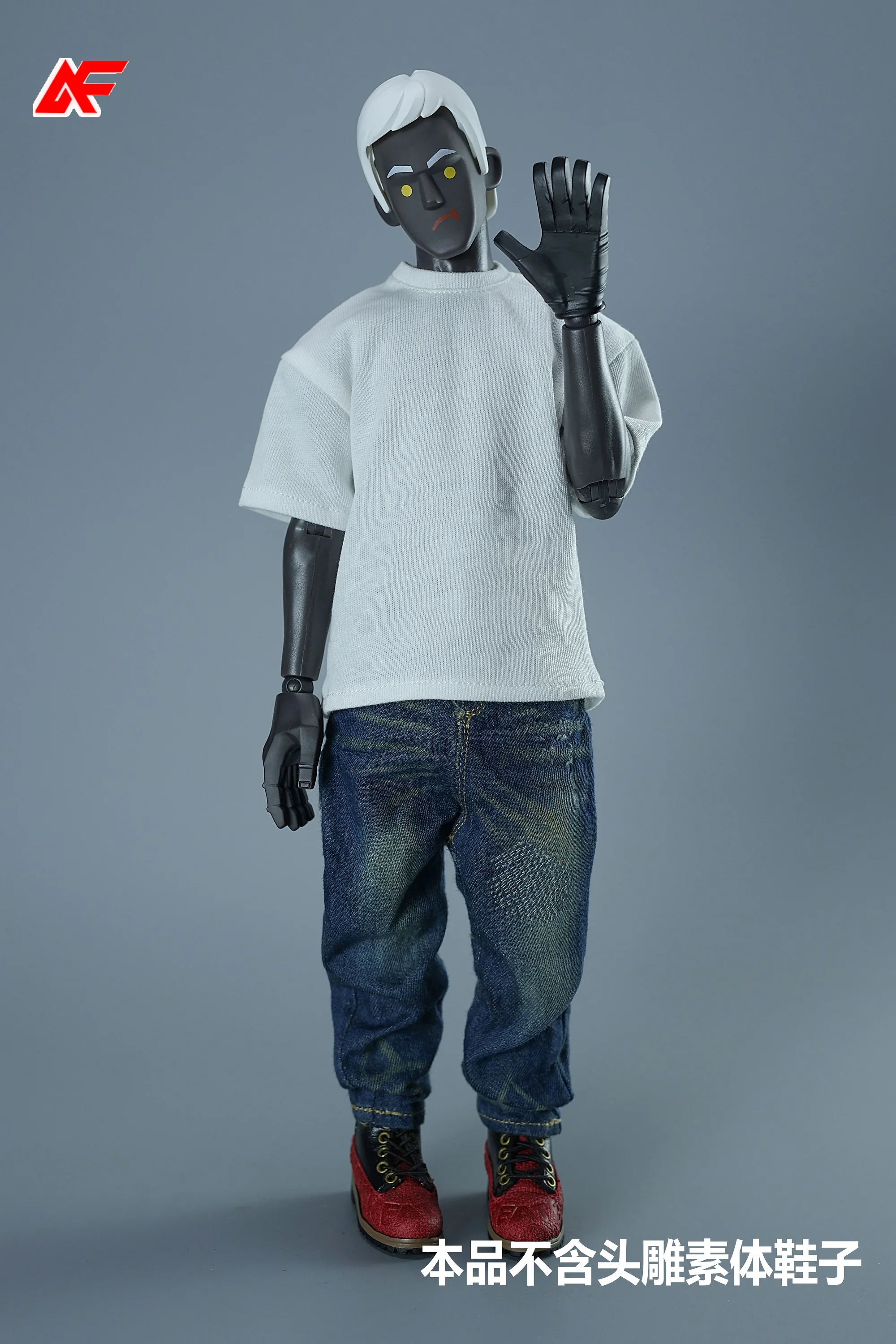 Trickyman12 Roupas Masculinas em Escala 1/6, Camisa Branca, Jeans e Colete, Roupas Modernas para Bonecos de Ação de 12'' TBLeague PH JO