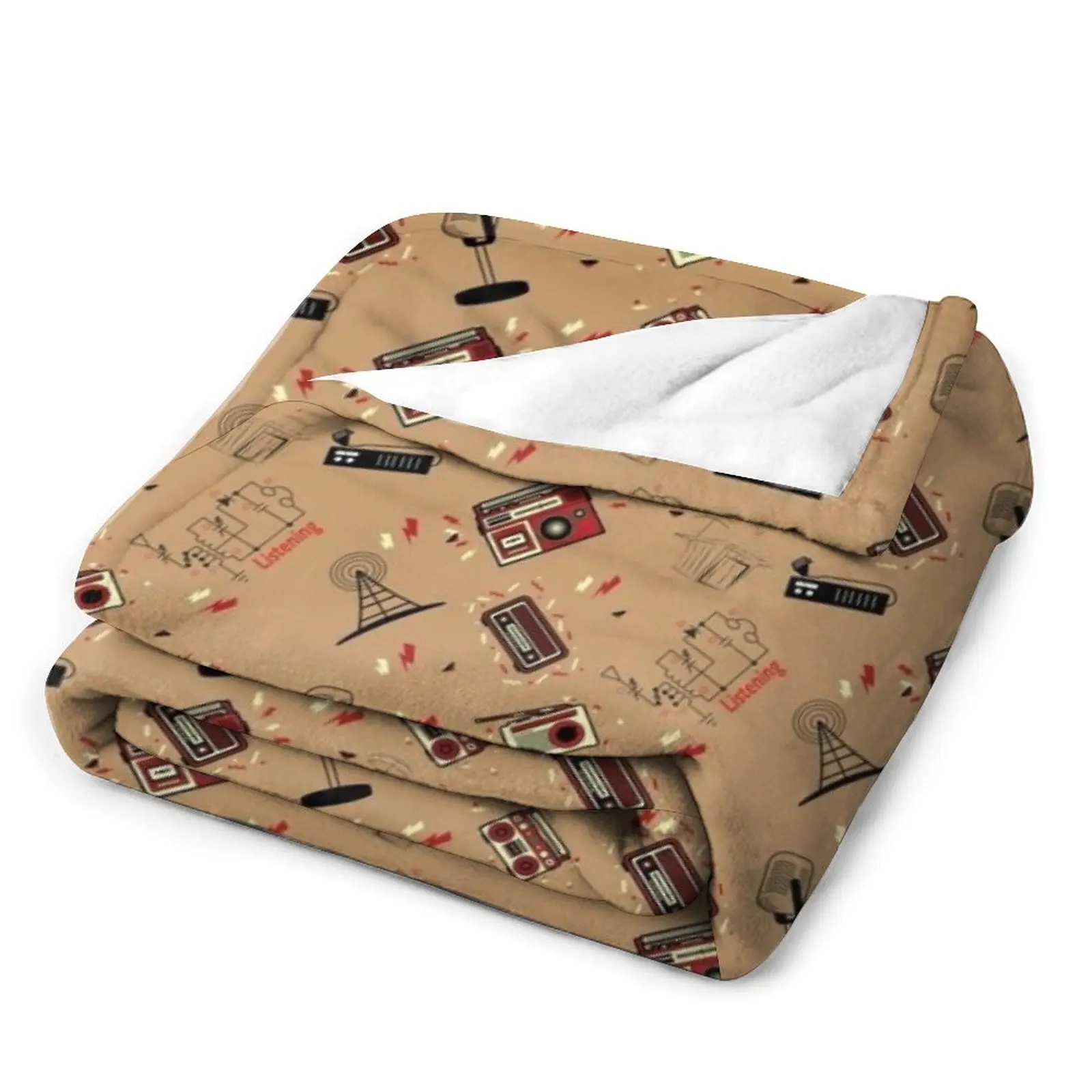 Radio, HAM Radio, Amateur Radio enthusiast pattern Throw Blanket Baby Hairys blankets ands christmas decoration Hairy Blankets view 3