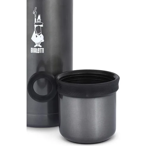 Bialetti Double-Walled Clamshell 12 Hours Hot 24 Hours Cold Gray Stainless Steel Thermos 460 ml DCXIN006