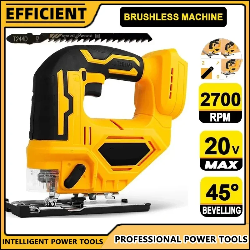 

Подходит для DEWALT 20 В MAX, бесщеточный аккумуляторный лобзик, 2700 об/мин, многофункциональный регулируемый портативный электроинструмент для деревообработки