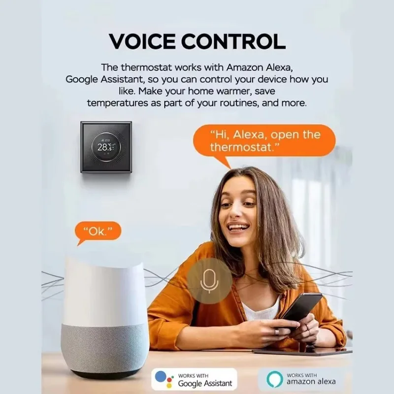 واي فاي غلاية المياه غرفة الطابق التدفئة مقبض التحكم في درجة الحرارة مع ميزة التحكم في تطبيق الموقت