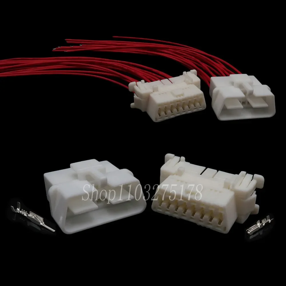 1 Set 16 Pin 179631-1 Automotive Male or Female Connector Car OBD Diagnostic Tool Interface Wire Socket Plug For Toyota