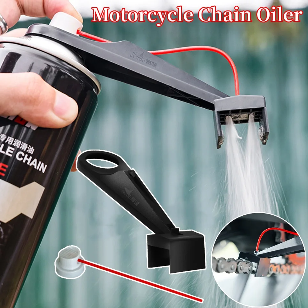 

Motorcycle Chain Lube Applicator Mess-Free Chain Wax Chain Cleaner Attachment Motorcycle Chain Oiler Spray Gear for Motorcycle