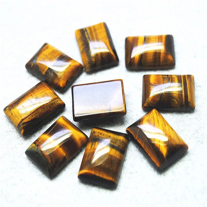 

11PCS Natural Yellow Tiger Eye Cabochons Rectangle 13X18MM DIY Jewelry Findings No Hole Free Shippings