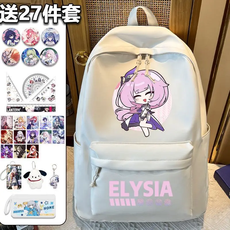 Anime Honkai Impact 3 Blanca Merchandise Elementary Middle School Backpack Large Capacity Fashion Simple Double Shoulder Bag