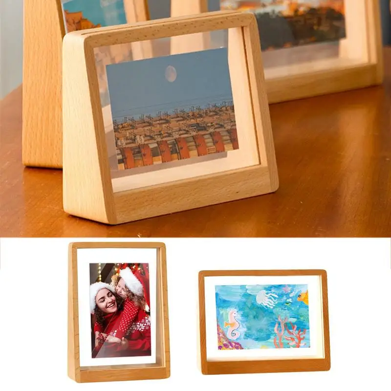 Kids Art Picture Frame Portable Beech Photo Frame Changeable Handy Design Picture Frame For Home Bedroom Decor Accessories