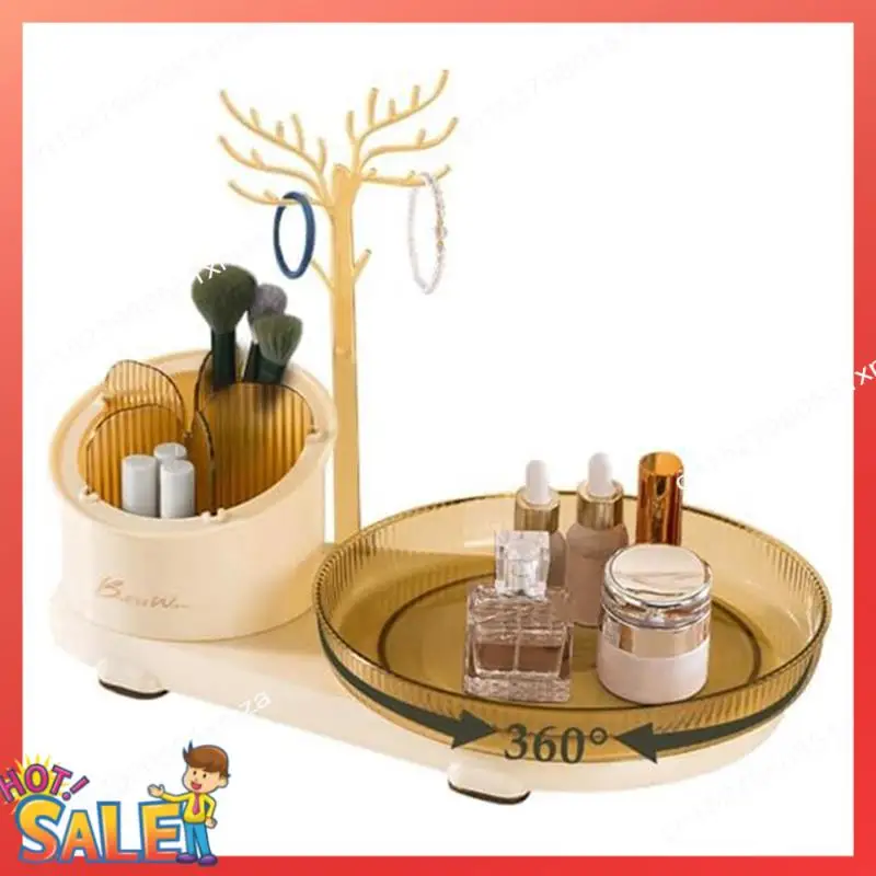 

ABCL 360° Rotating Makeup Organizer Large Capacity Cosmetic Display Case For Vanity Cosmetics, Lipsticks, Jewelry A