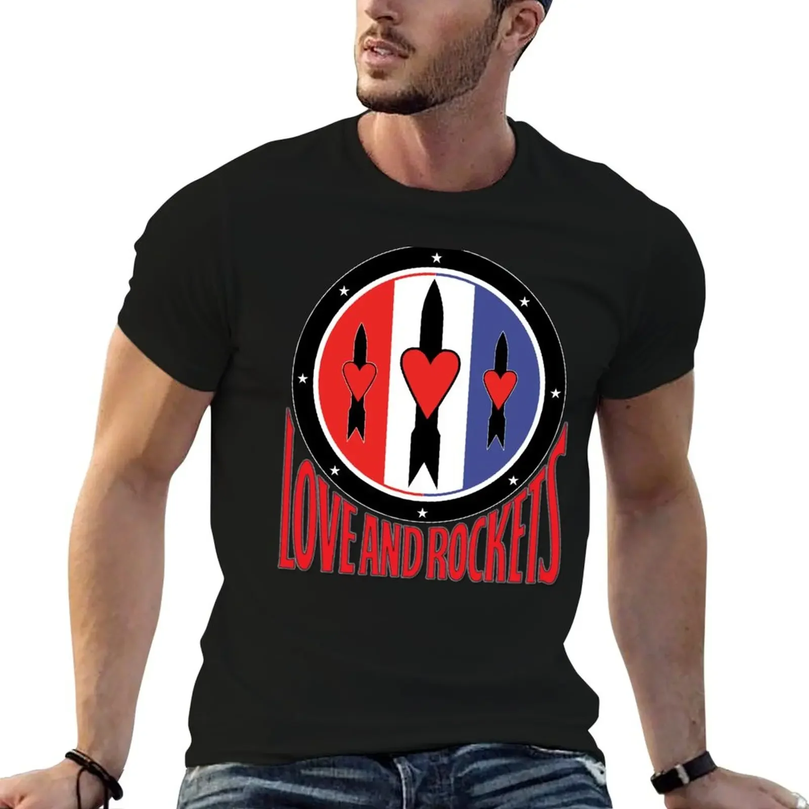 

Love And Rockets - Trident - (One rocket for each band member). T-Shirt hippie clothes graphic t shirt vintage t shirts men