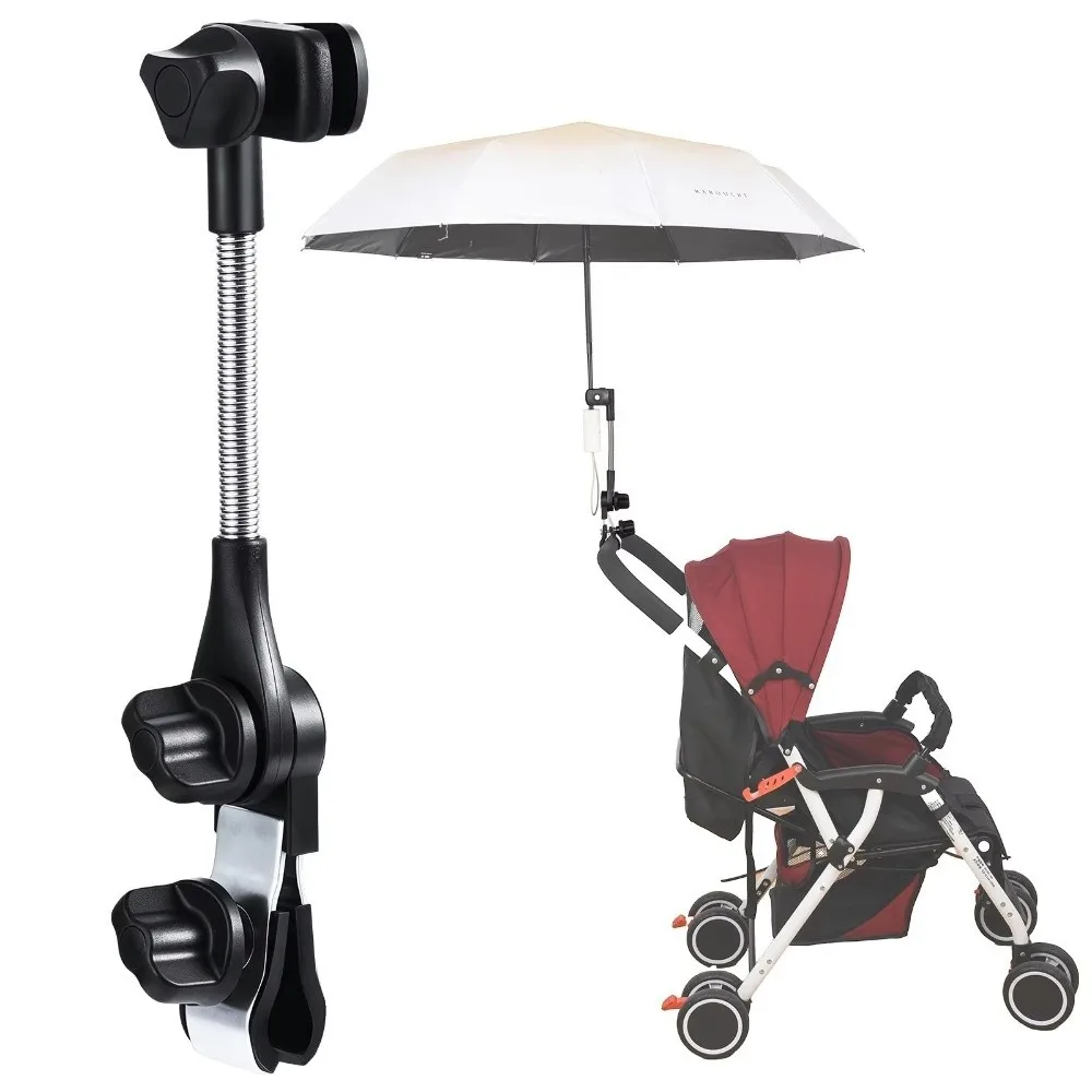 Rainproof Adjustable Umbrella Mount Stand Non-slip Clamp Universal Wheelchair Umbrella Holder Flexible Portable Parasol Shelf