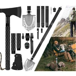 Ensemble de hache de pelle multifonctionnelle Kit de survie pliant tactique hachette bêche Tomahawk Portable Camping en plein air outils de jardin