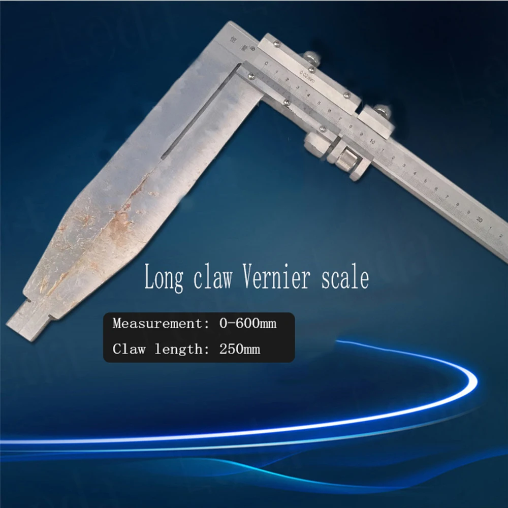 

1PCS One Way Long Jaw Vernier Scale Range 0-600MM Claw Length 150/200/250/300MM