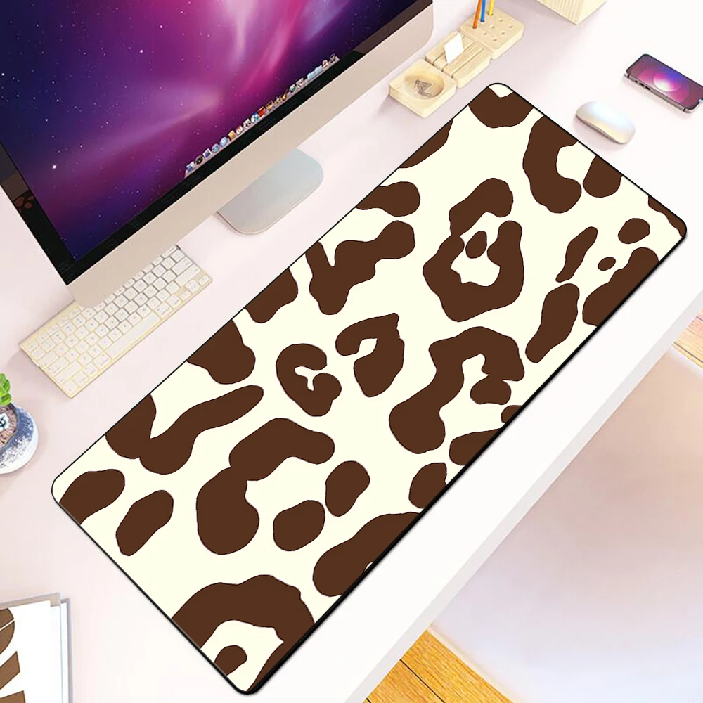 Fashion trend leopard print Mousepad HD Printing Computer Gamers Locking Edge Non-slip Mouse Pad XXL90x40cm Keyboard PC Desk Pad