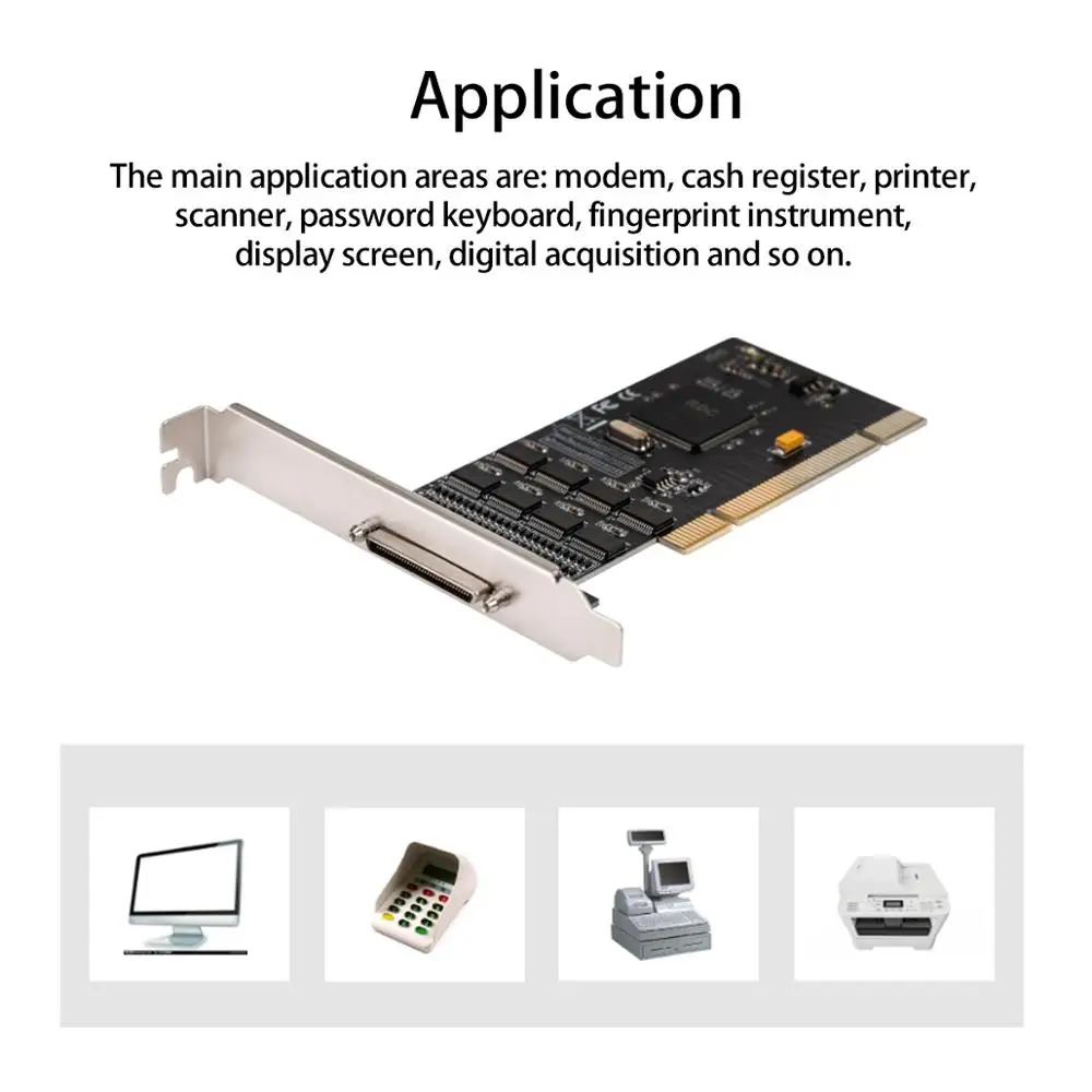 IOCREST with low profile bracket 8 Ports RS232 DB-9 Com PCI Serial Controller I/O Card with Fan-out Cable image 2