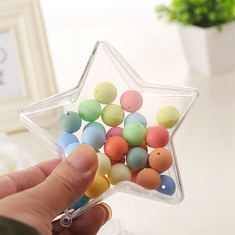Boule en forme d'étoile à remplir bricolage, ornements en plastique transparent, arbre de Noël, pendentif facilement ble, décor de fête, boîte à bonbons transparente, 10 ensembles