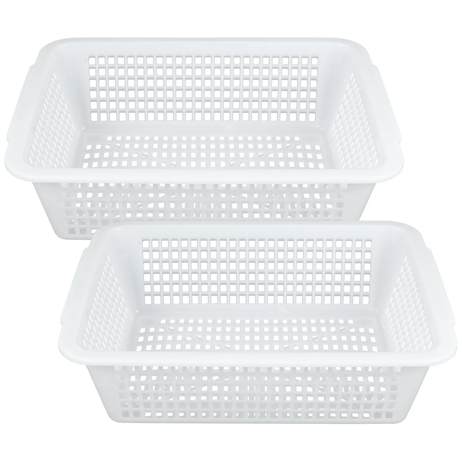 

2Pcs File Basket Desktop Organizer Large Plastic Storage Trays Creative File Organizer Office Storage Basket Document Sorting