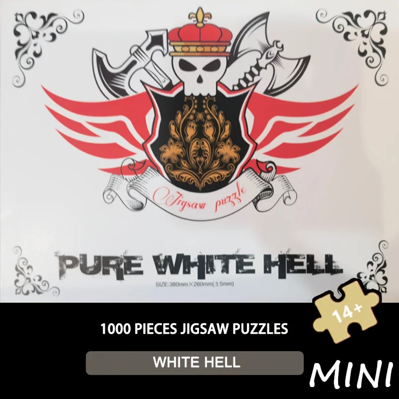 1000PCS Pure White Hell Puzzle 38x26cm - Arctic Blizzard Survival Art, Extreme Snowstorm Challenge challenge puzzle all white