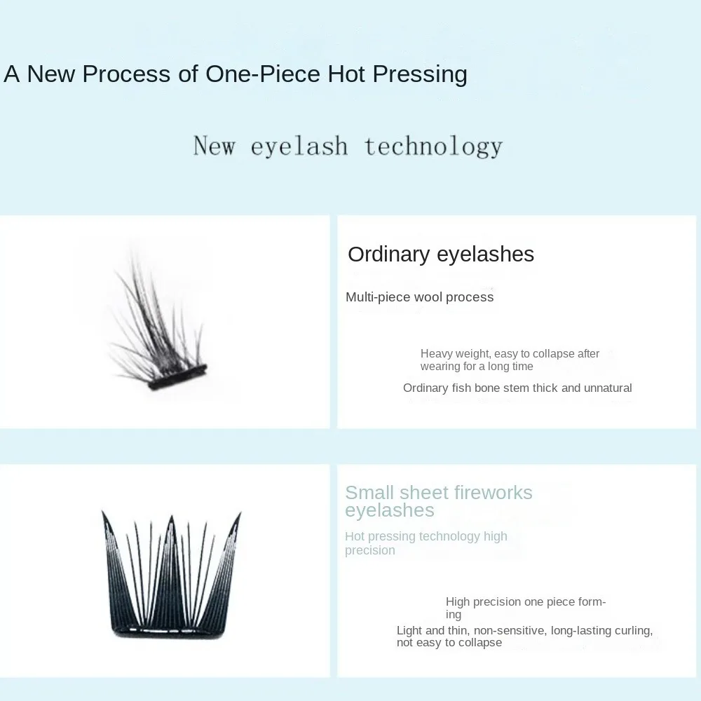 Popular Fluffy No-Glue False Eyelashes Natural Curl DIY Lash Cluster Manga Eye Self Adhesive 3D False Eyelashes Girl
