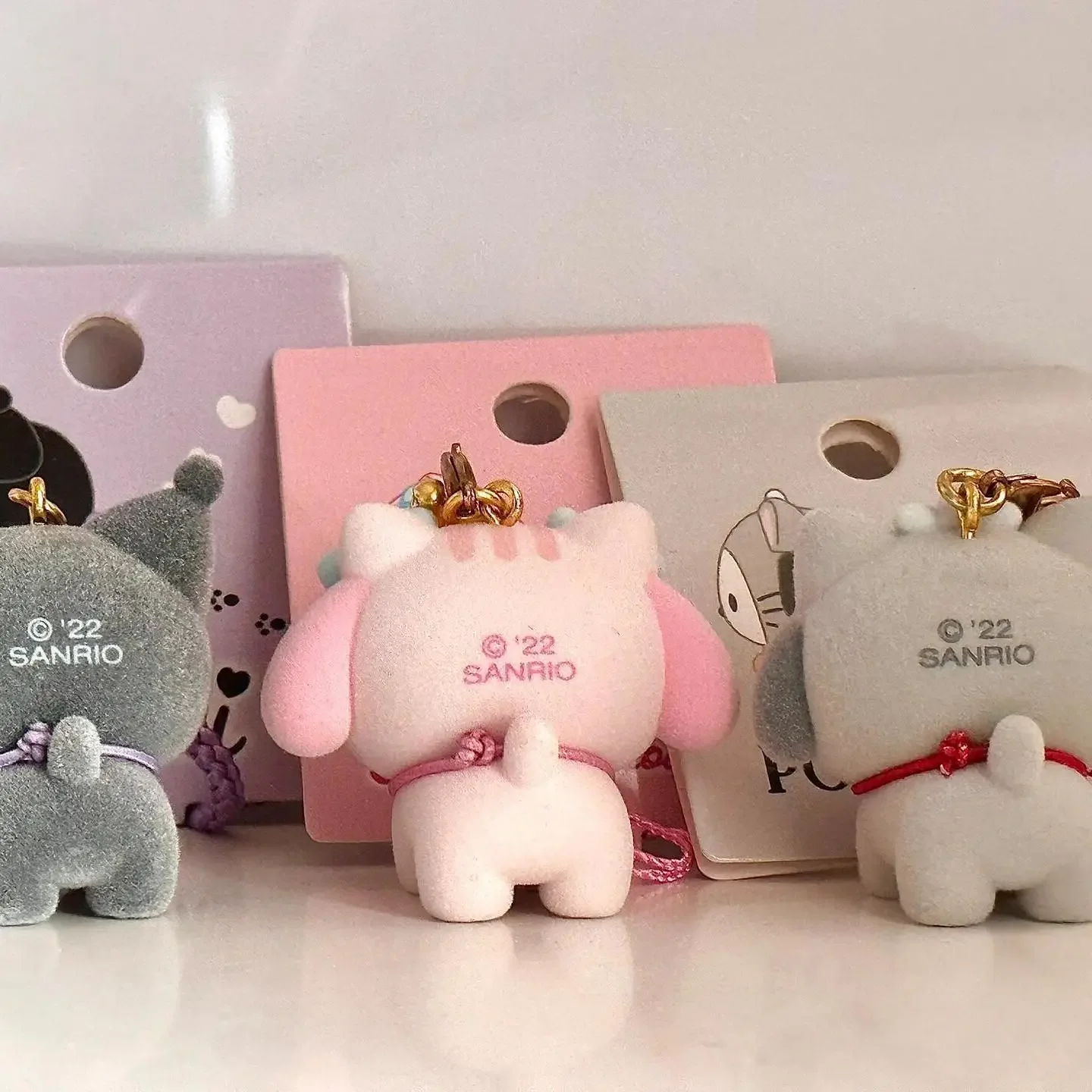 مرحبا كيتي كورومي سينامورول يتدفقون سلاسل المفاتيح سيارة جديدة حلقة رئيسية الفتيات أكياس دمية قلادة الديكور الاطفال اللعب الكلاسيكية الهدايا