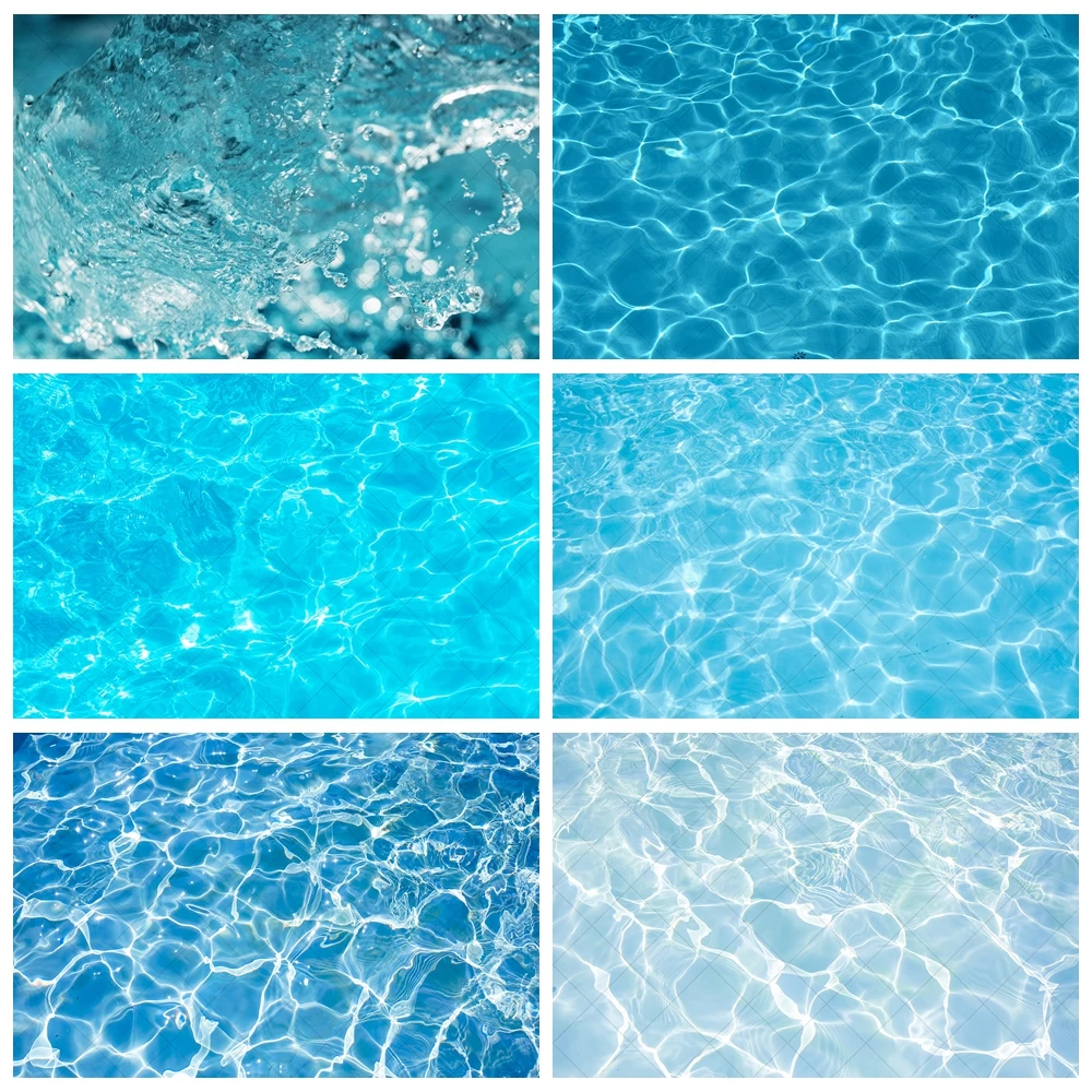 Shining Blue Sea Water Ripple Background Custom Room Decor Ocean Poster Adult Kid Portrait Photography Backdrop For Photo Studio
