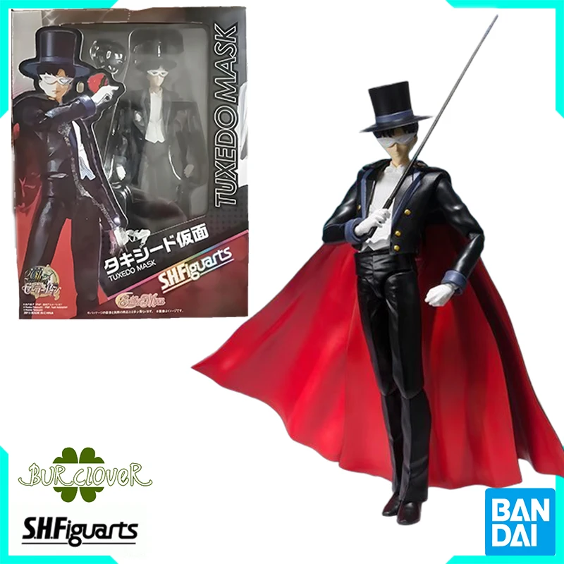 

Bandai Genuine Sailor Moon S.H.Figuarts Tuxedo Mask Anime Action Figure Toys For Boys Girls Kids Christmas Gift