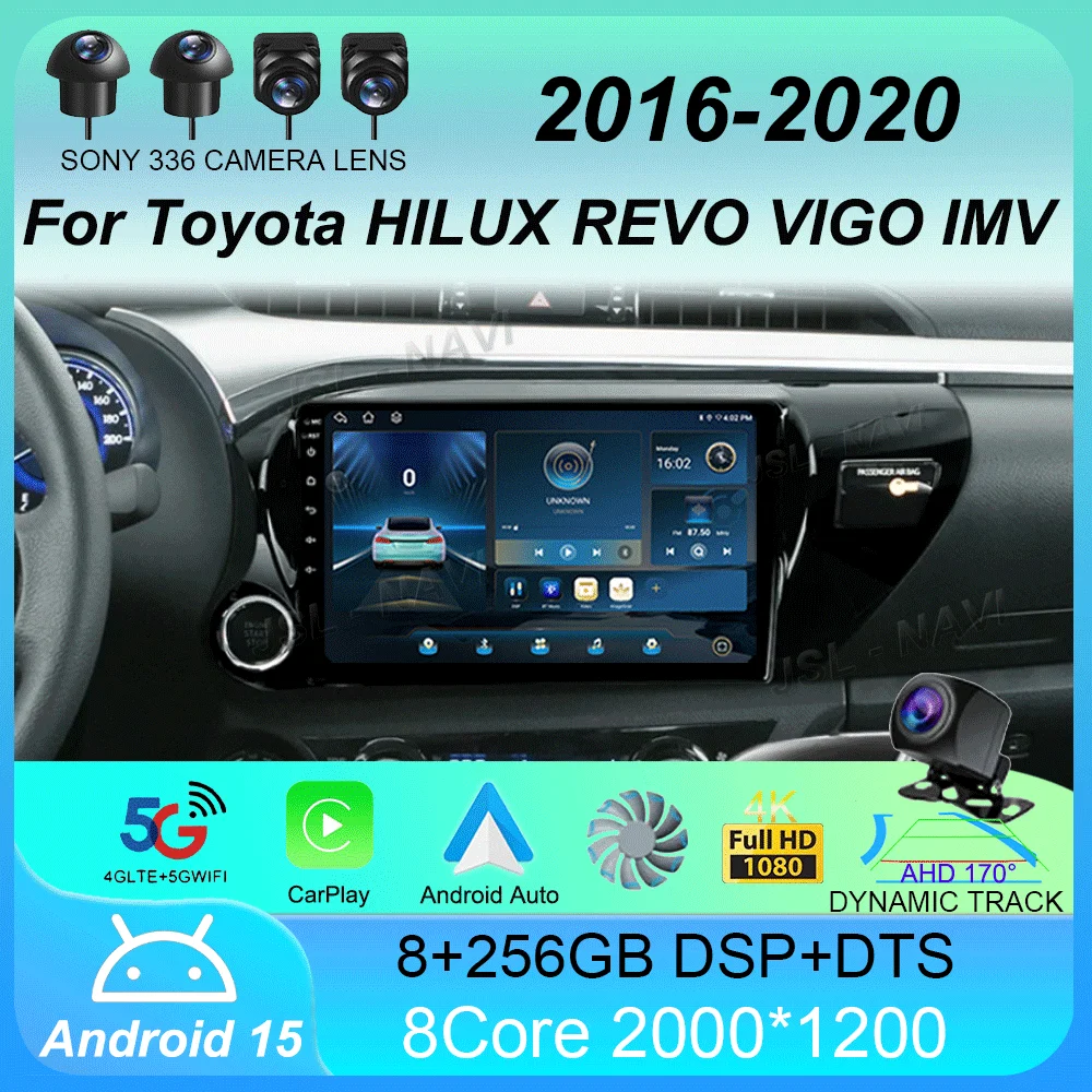 

Car Radio Android15 Carplay For Toyota HILUX REVO VIGO IMV 2016 2017 2018 2019 2020 Multimedia GPS Player Stereo 2din Head Unit