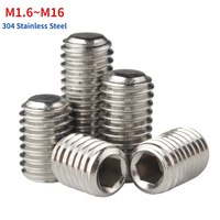 M1.6 M2 M2.5 M3 M4 M5 M6 M8 ~ M16 DIN913 304 Stainless Steel Allen Head Hex Hexagon Socket Flat Point End Grub Bolt Set Screw